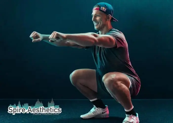 Image of man build leg muscle Somerset through exercise